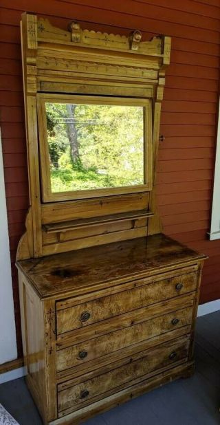 Antique Eastlake Dresser W/ Tilting Mirror