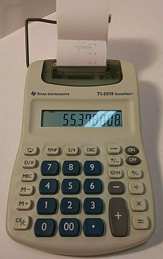 Texas Instruments Ti - 5019 View Adding Machine W/3 Rolls Of Paper