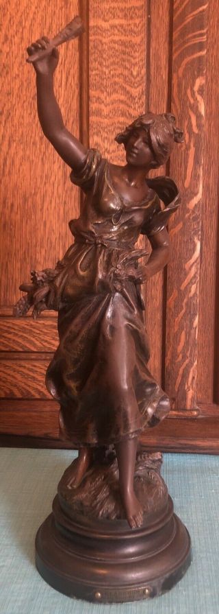 Vintage/antique French Aug.  Moreau Bronze/spelter " Glaneuse " Statue