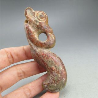 China,  Jade,  Hongshan Culture,  Natural Jade,  Dragon,  Pendant A32