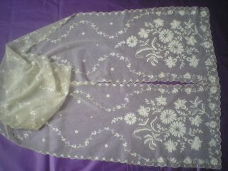 Lovely Antique/Vintage Tambour Lace Stole/Wrap 90 