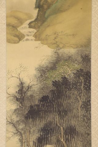 JAPANESE HANGING SCROLL ART Painting Sansui Landascape Asian antique E8199 4