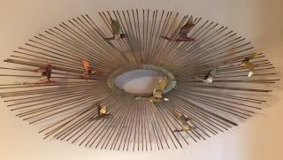 Vintage Curtis Jere Sunburst Birds Seagull Metal Wall Sculpture Unsigned Mcm