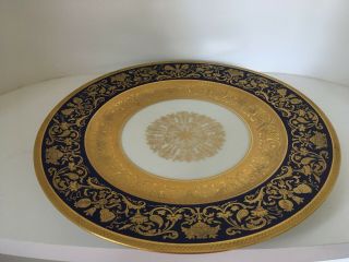 Black Knight BLK87 Cobalt Encrusted Gold Urns Scrolls Dinner Plates (Set 8) 4