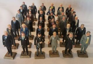 Vintage - Marx - Presidents - Mixed - Set Of 36 - Hard Plastic - Toy - Figures - Late - 1960 