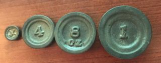 4 Vintage Cast Iron Weights