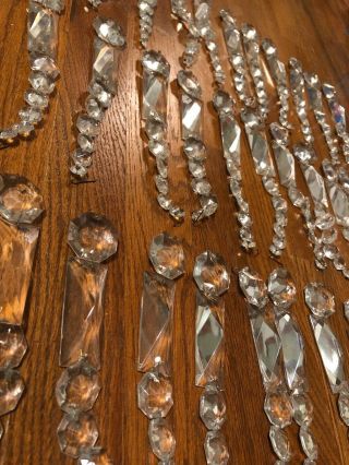 40 Antique Vintage WATERFALL Style Prism CRYSTAL Strand CHANDELIER Parts Replace 3