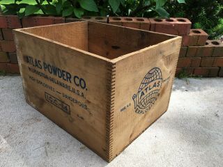 Wooden High Explosives Crate Atlas Powder Wilmington Delaware Dynamite Wood Box