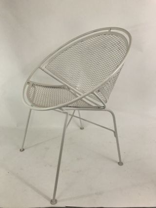Salterini Vtg Mid Century Modern Wrought Iron Patio Radar Hoop Lounge Chair Mcm