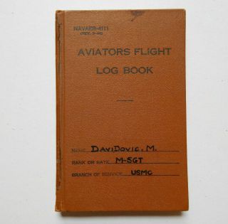 Usmc Air Station El Toro (santa Ana) Aviators Flight Log Book (1947 - 49)