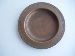 Signed Roycroft Hand Hammered Copper Plate Dish Arts & Crafts Mission Style