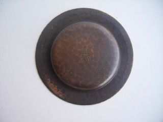 SIGNED ROYCROFT HAND HAMMERED COPPER Plate dish Arts & Crafts Mission style 4