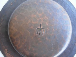 SIGNED ROYCROFT HAND HAMMERED COPPER Plate dish Arts & Crafts Mission style 6