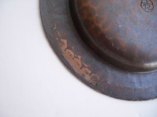 SIGNED ROYCROFT HAND HAMMERED COPPER Plate dish Arts & Crafts Mission style 7