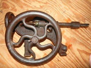Large Antique Champion Blower & Forge Co Hand Drill Lancaster Pa 14 " Wheel