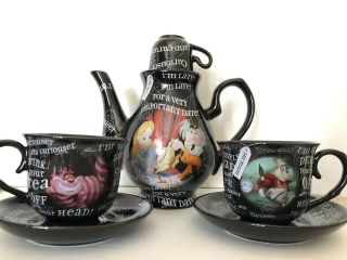 Disney - Vintage - 1949 - Alice In Wonderland Tea Set With Cups And Plates