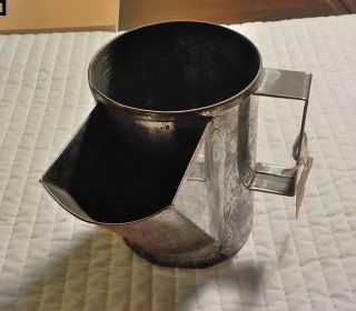 Mid 19th Century Civil War Era Tin Shaving Mug W Separate Outer Compartment 3