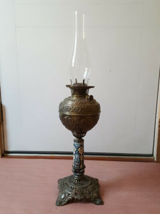 Antique Bradley & Hubbard B&H Brass Oil Banquet Lamp Parlor GWTW Rewire Restore 2