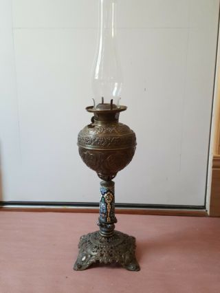 Antique Bradley & Hubbard B&H Brass Oil Banquet Lamp Parlor GWTW Rewire Restore 4