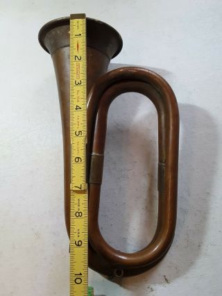 ANTIQUE CIVIL WAR Era BUGLE no mouthpiece 8