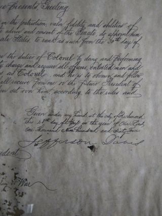 Civil war confederate documents.  Signed by Jefferson Davis and LP Walker 2