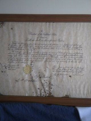 Civil war confederate documents.  Signed by Jefferson Davis and LP Walker 4