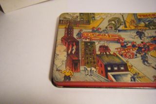 VTG 1930 ' S MARX TRICKY FIRE CHIEF WHERE ' S THE FIRE TIN LITHO BASE 2