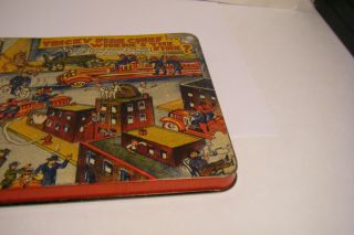 VTG 1930 ' S MARX TRICKY FIRE CHIEF WHERE ' S THE FIRE TIN LITHO BASE 3