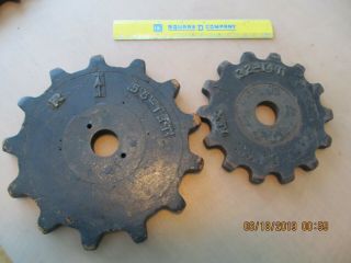 (2) Wood Foundry Master Sprocket Pattern 55 - 13 Tooth & 32 - 14 Tooth 1940 