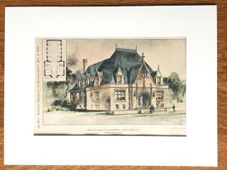 Case Memorial Library,  Auburn,  Ny,  1896,  Edward A Kent,  Hand Colored