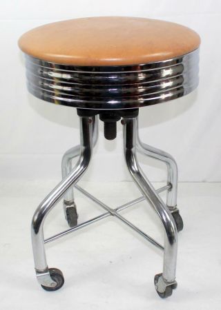 Vintage Fixture Mfg Corp.  Industrial Doctors Medical Stool Adjustable,  Rolling