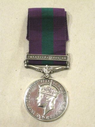 British Army General Service Medal,  Gvi,  Palestine 1945 - 48 Clasp