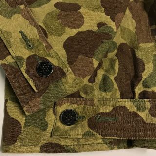 WWII US Army HBT Camo Coveralls with 13 Star Buttons,  38R 12