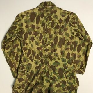WWII US Army HBT Camo Coveralls with 13 Star Buttons,  38R 9