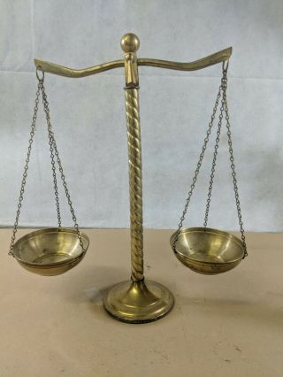 Vtg Balance Scale Of Justice Brass 15.  5 " J2