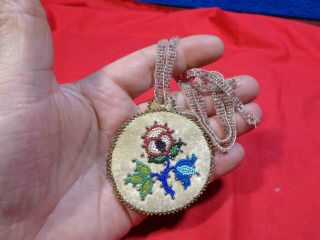 Native American Beaded Pendant Necklace