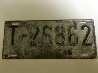 1946 Us Army Forces In Germany License Plate Early Usfg Ww2 Very Rare