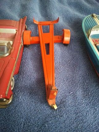 Haji Car Boat And Trailer Tin Toy 6