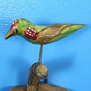 Vtg German Black Forest Wood Carved BIRD MUSHROOM 3D WALL PLAQUE Folk Art 1945 4