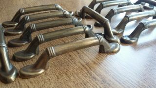 VINTAGE Bronze Brass Pull Handles Kitchen Cabinet Cupboard Drawer Salvage 4