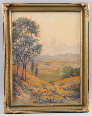 Jd Frye American Impressionist Mountain Landscape Oil Painting Arts Crafts Frame