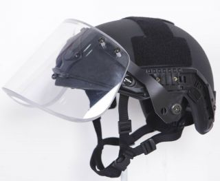 Bulletproof Face Mask Visor For Helmets With Sides Rails