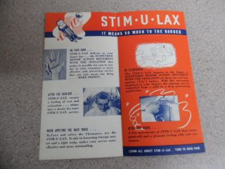 c.  1930s OSTER STIM - U - LAX Barber Scalp Massager Machine Brochure Racine Vintage 2