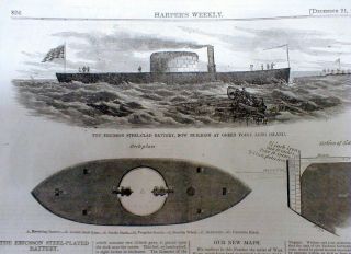 1861 Illustrated Civil War Newspaper W Pics Uss Monitor,  Winslow Homer Bivouac