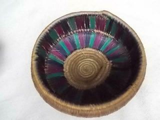 672 / EARLY 20TH CENTURY AFRICAN HAND WOVEN BASKET WITH LID 2