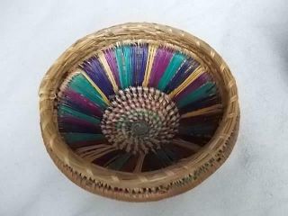 672 / EARLY 20TH CENTURY AFRICAN HAND WOVEN BASKET WITH LID 3