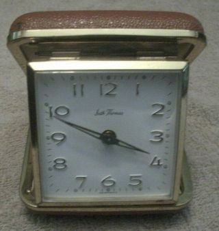 Vintage Seth Thomas Alarm Clock W/ Brown Case Luminous Dial