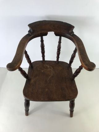 Rare Victorian Ash & Elm Child ' s Windsor Smoker ' s Bow Chair 19th Century Antique 3