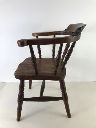 Rare Victorian Ash & Elm Child ' s Windsor Smoker ' s Bow Chair 19th Century Antique 4