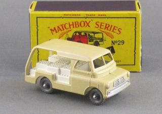 Vintage 1960s Matchbox 29 Bedford Milk Van & Boxed Beauty